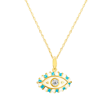 Evil Eye Enamel Necklace