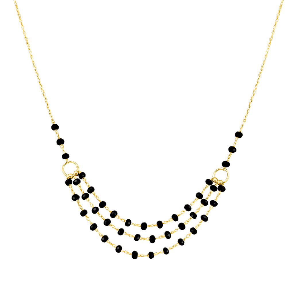 Layer Crystal Beads Necklace