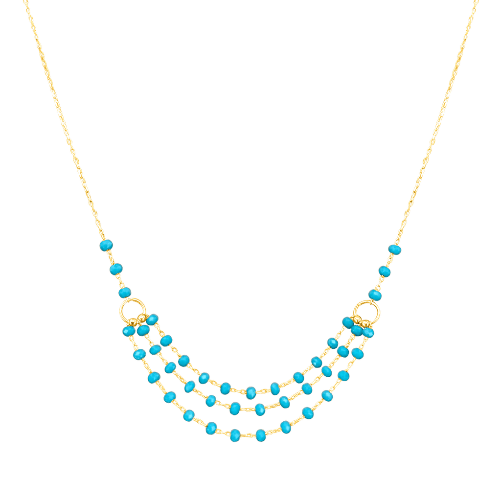 Layer Crystal Beads Necklace