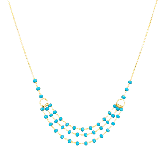 Layer Crystal Beads Necklace