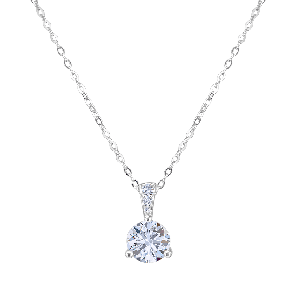 1.00 Carats Solitaire Diamond Necklace