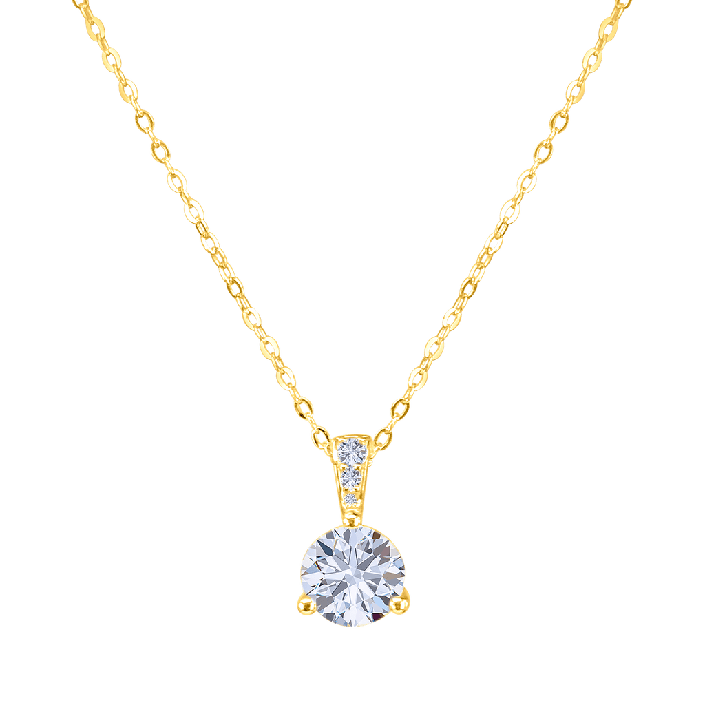 1.00 Carats Solitaire Diamond Necklace