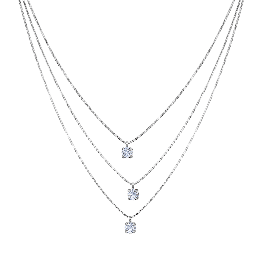Droplet Layer Diamond Necklace