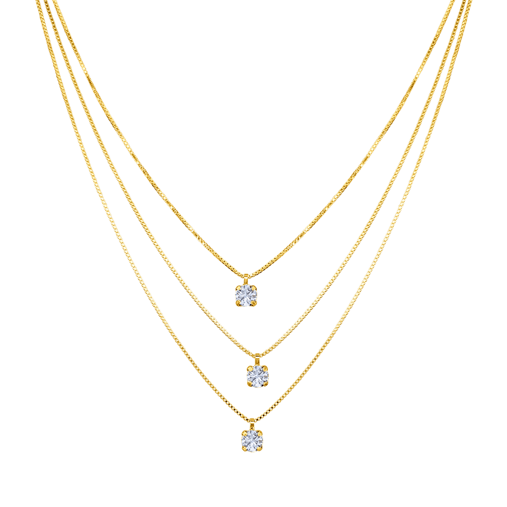 Droplet Layer Diamond Necklace