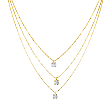 Droplet Layer Diamond Necklace