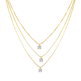 Droplet Layer Diamond Necklace