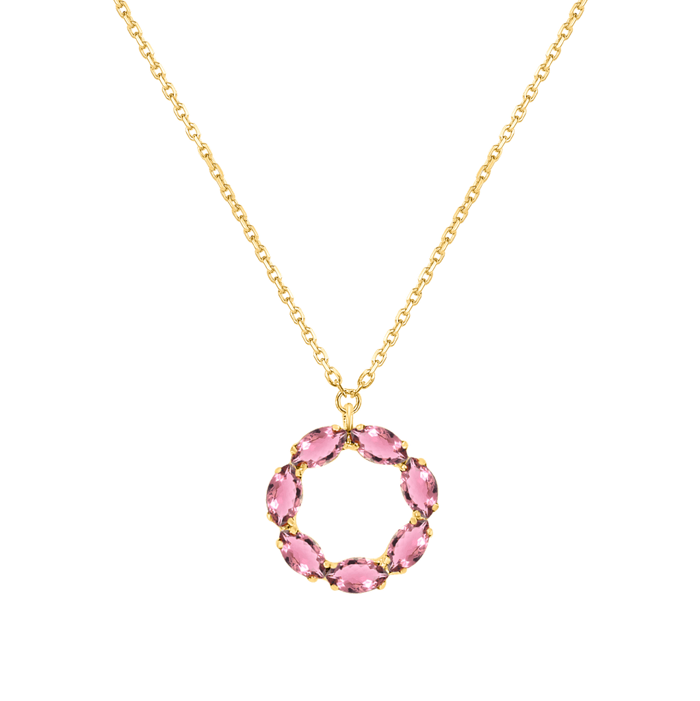 Sunset Pink Tourmaline Necklace