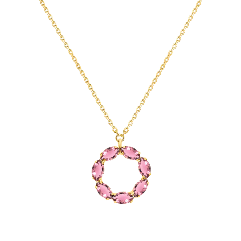 Sunset Pink Tourmaline Necklace