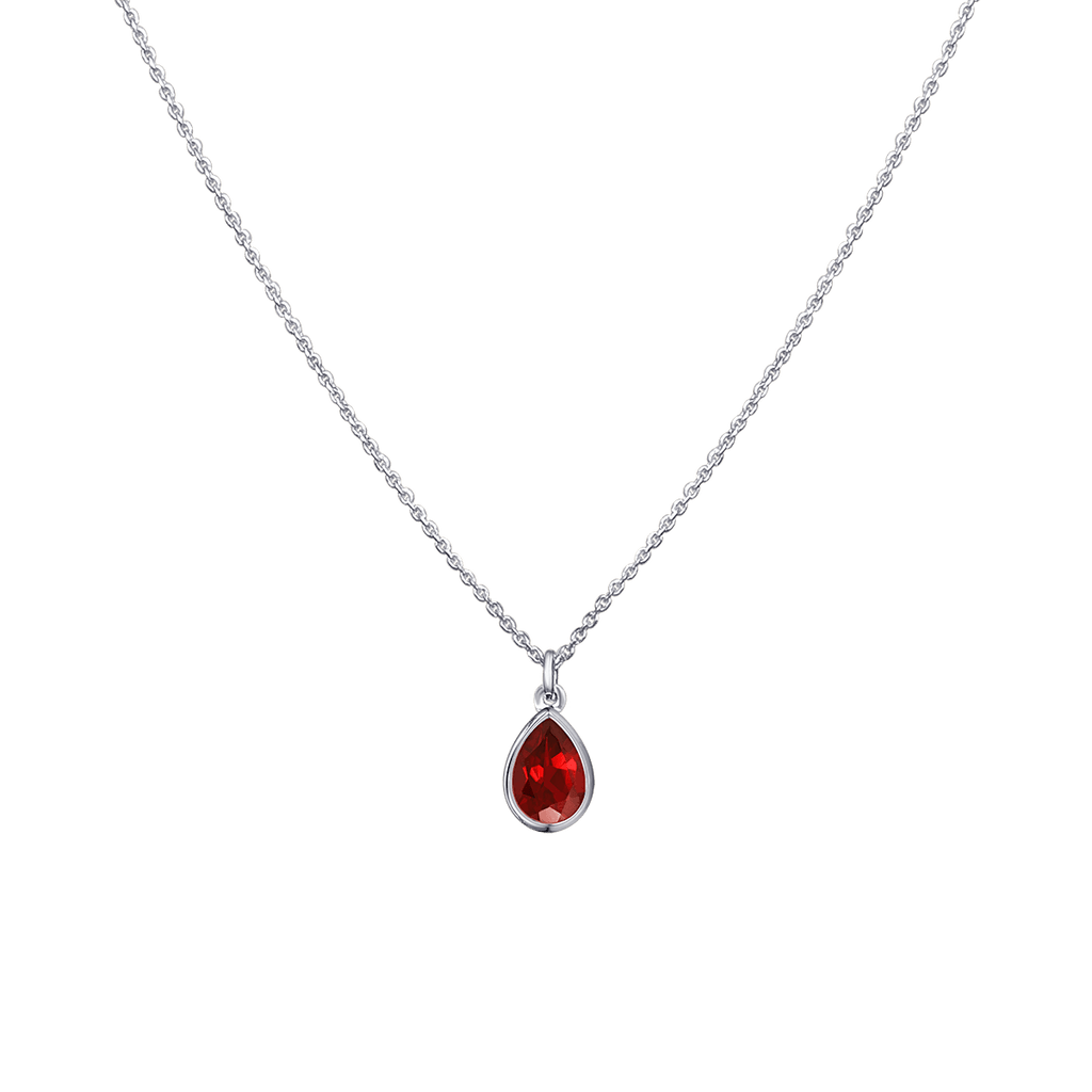Pear Ruby Necklace