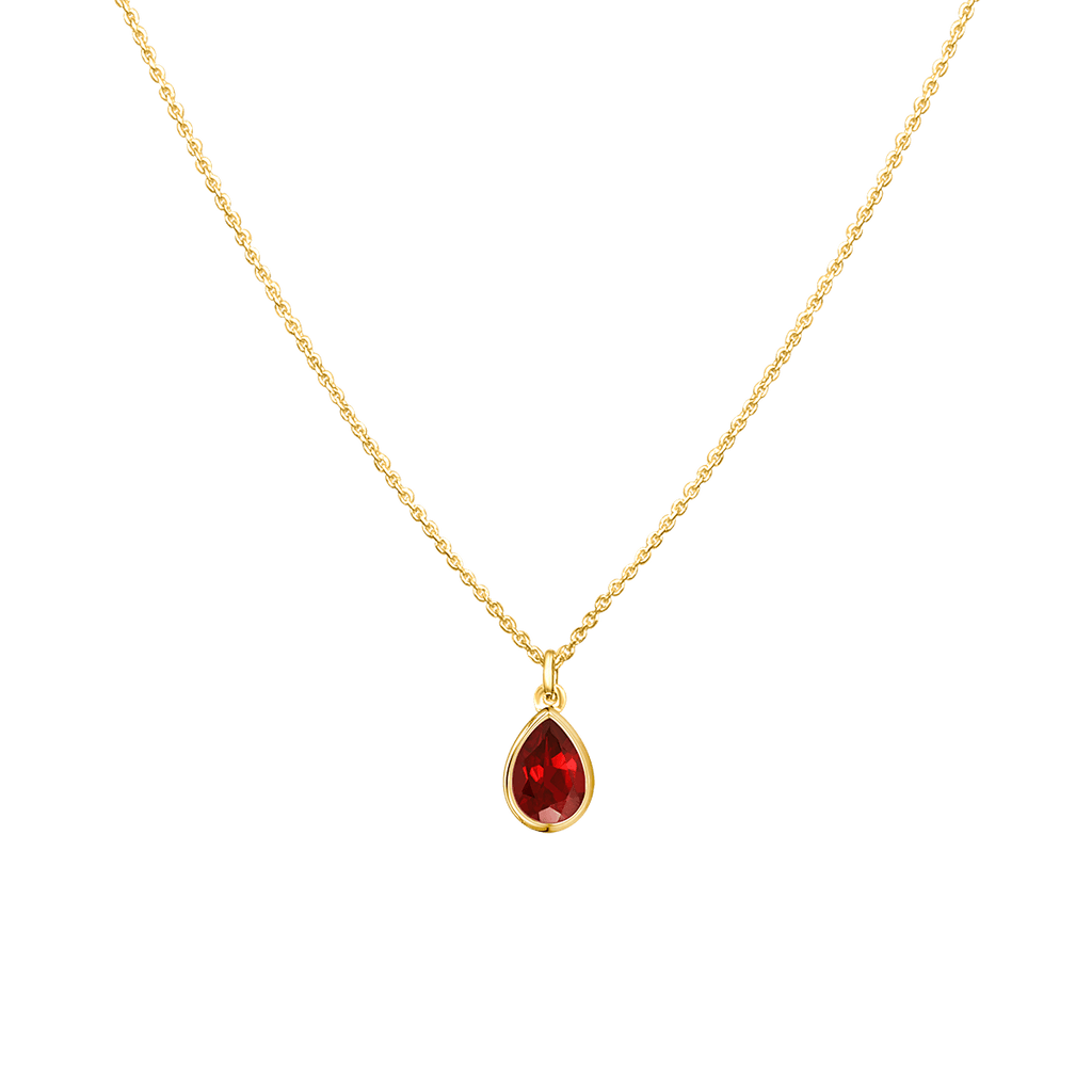 Pear Ruby Necklace