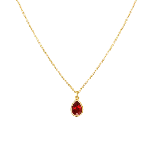 Pear Ruby Necklace