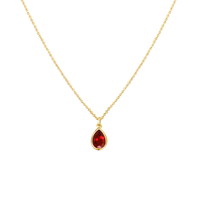 Pear Ruby Necklace