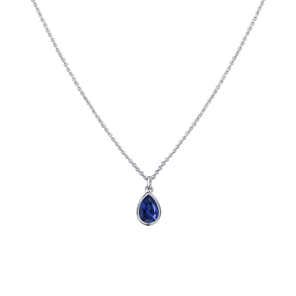 Pear Blue Sapphire Necklace