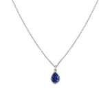 Pear Blue Sapphire Necklace