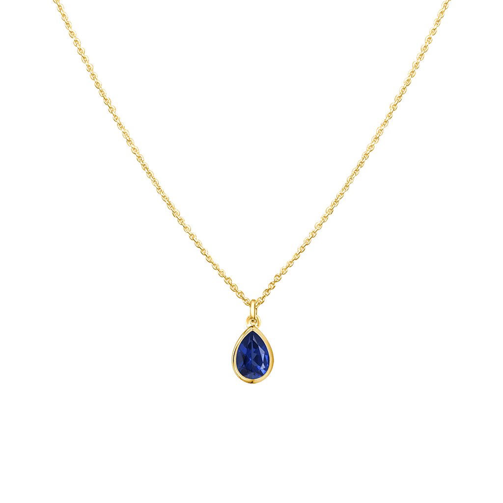 Pear Blue Sapphire Necklace