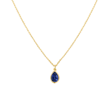 Pear Blue Sapphire Necklace