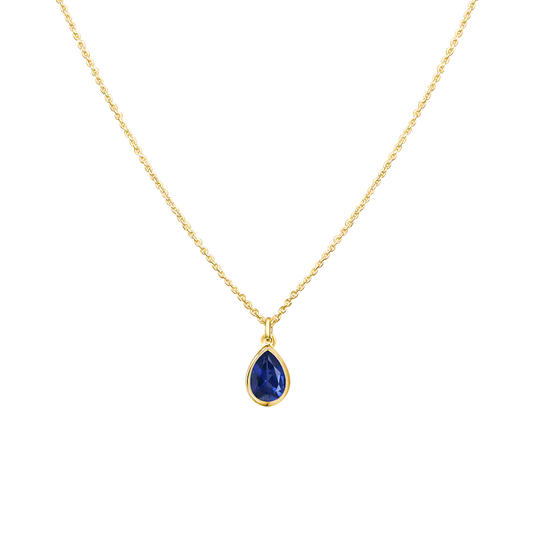 Pear Blue Sapphire Necklace