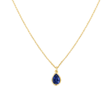 Pear Blue Sapphire Necklace