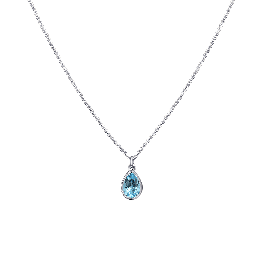 Pear Aquamarine Necklace