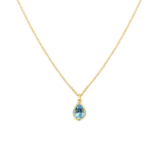 Pear Aquamarine Necklace