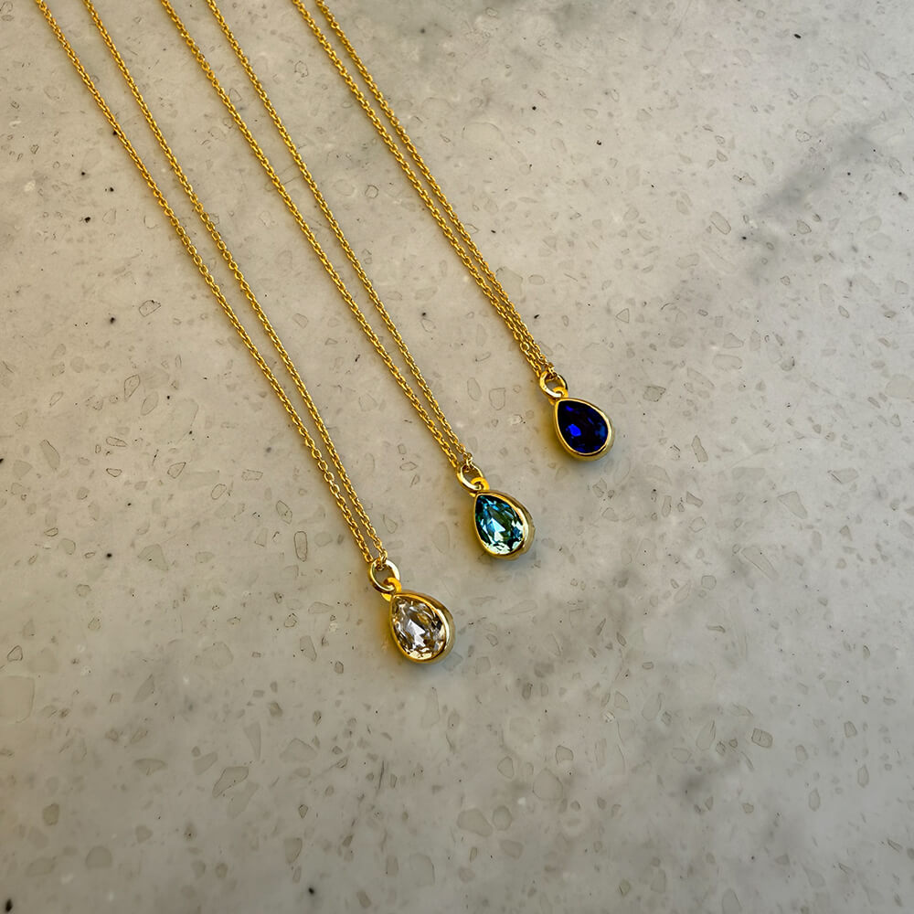 Pear Aquamarine Necklace