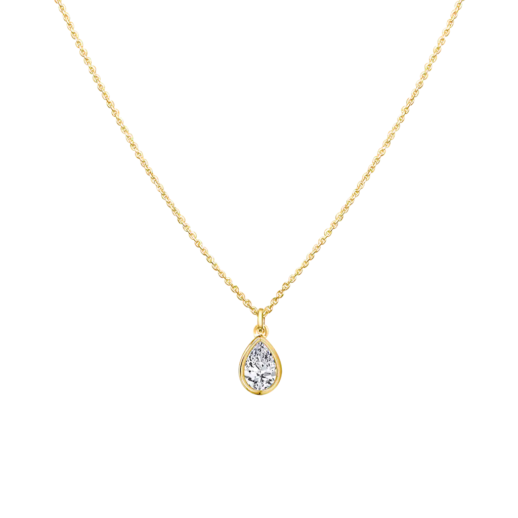 Pear Shaped Diamond Necklace - Silver 925 | Pegor Jewelry - Pegor Jewelry