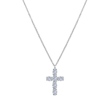 Cross Oval Diamond Necklace