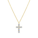 Cross Oval Diamond Necklace