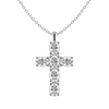 Cross Oval Diamond Necklace