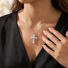 Cross Oval Diamond Necklace