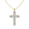 Cross Oval Diamond Necklace