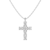 Cross Oval Diamond Necklace