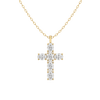 Cross Oval Diamond Necklace