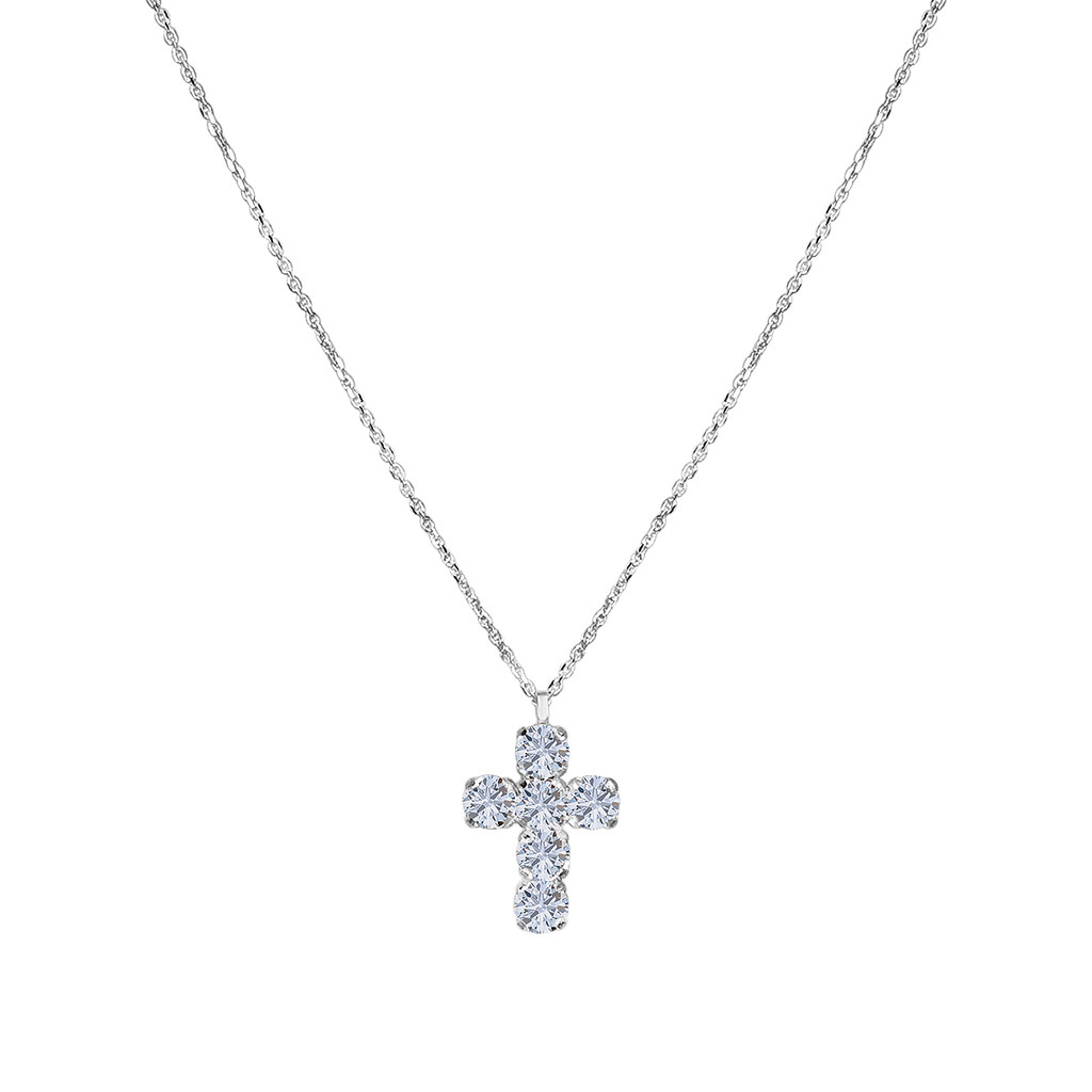 Cross Round Diamond Necklace