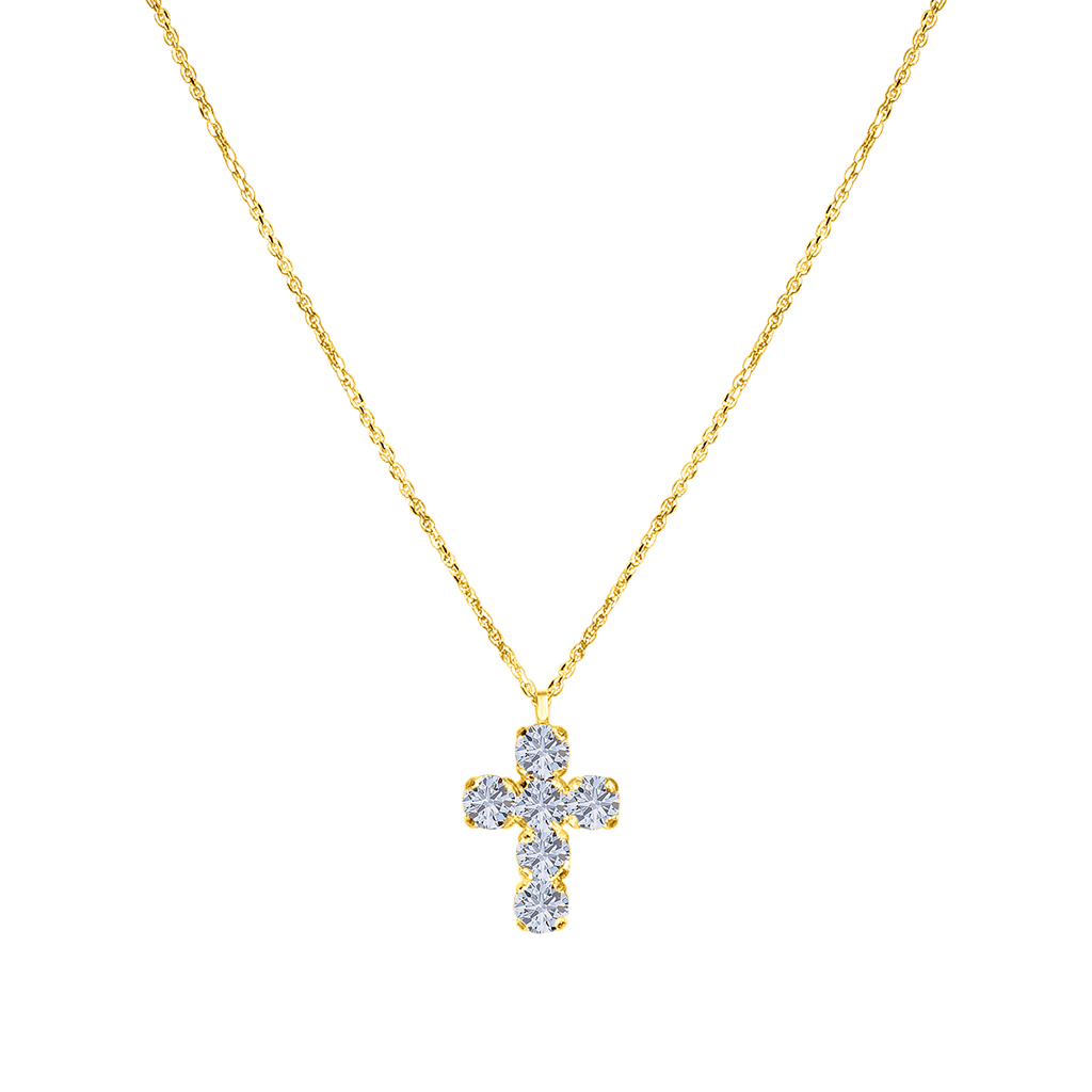 Cross Round Diamond Necklace