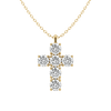 Cross Round Diamond Necklace