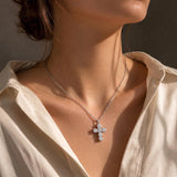 Cross Round Diamond Necklace