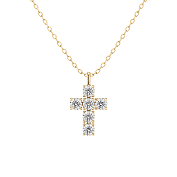 Cross Round Diamond Necklace