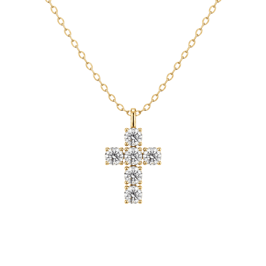 Cross Round Diamond Necklace