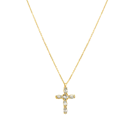 Cross Marquise Diamond Necklace