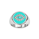 Evil Eye Signet Pinky Ring