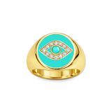 Evil Eye Signet Pinky Ring