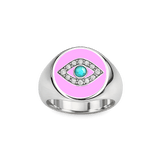 Evil Eye Signet Pinky Ring