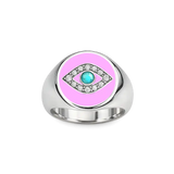 Evil Eye Signet Pinky Ring