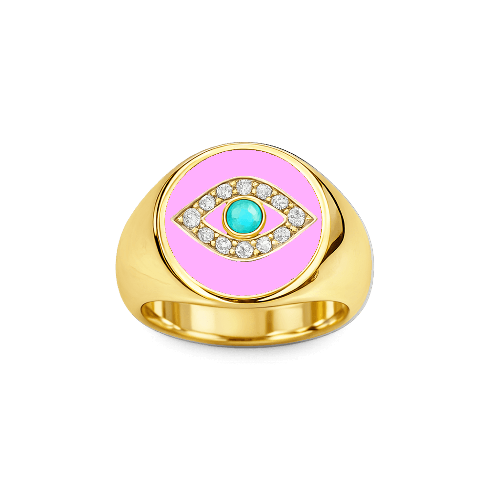Evil Eye Signet Pinky Ring