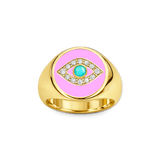 Evil Eye Signet Pinky Ring