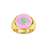 Evil Eye Signet Pinky Ring