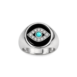 Evil Eye Signet Pinky Ring