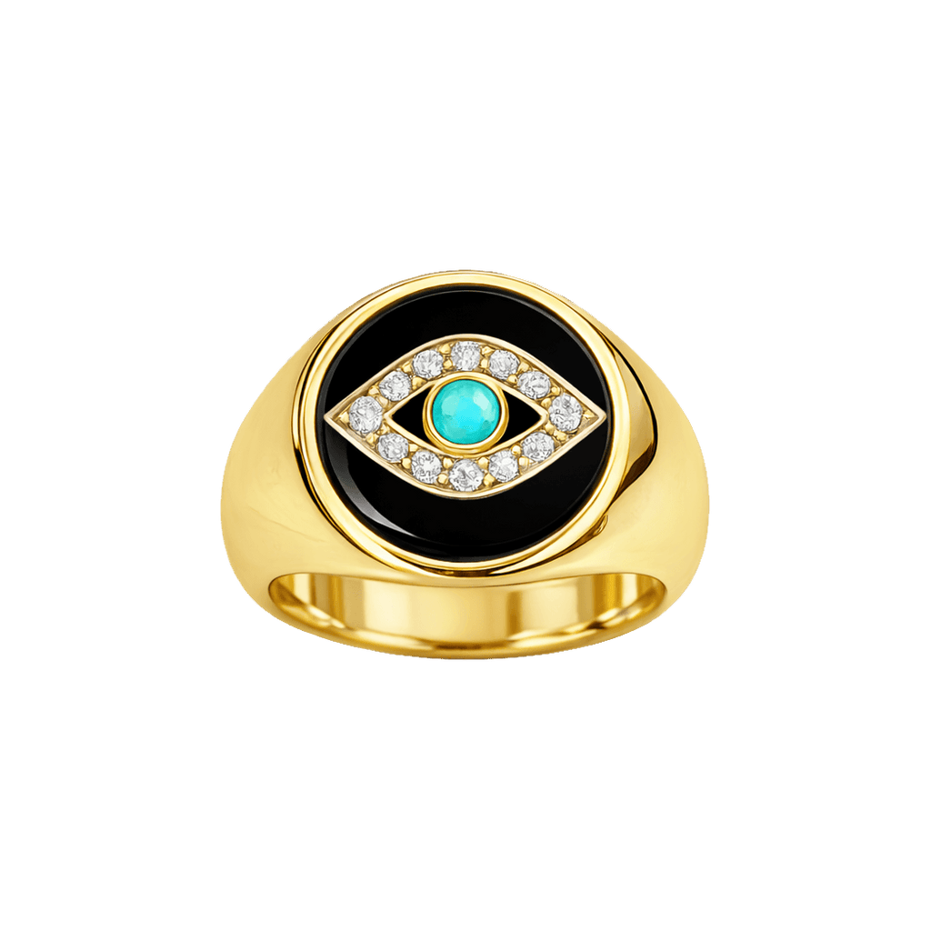 Evil Eye Signet Pinky Ring