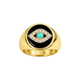 Evil Eye Signet Pinky Ring